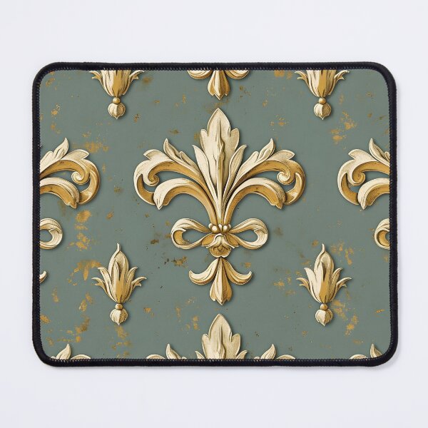 Item preview, vintage fleur de lis design print designed and sold by dcrc.