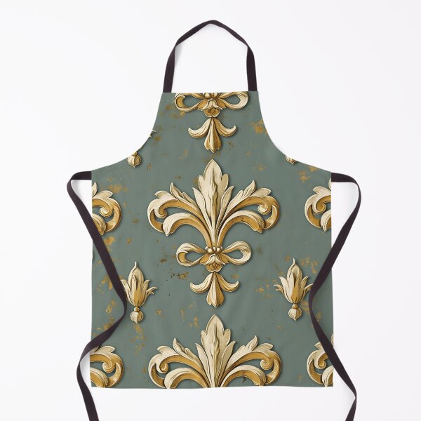 Item preview, vintage fleur de lis design print designed and sold by dcrc.