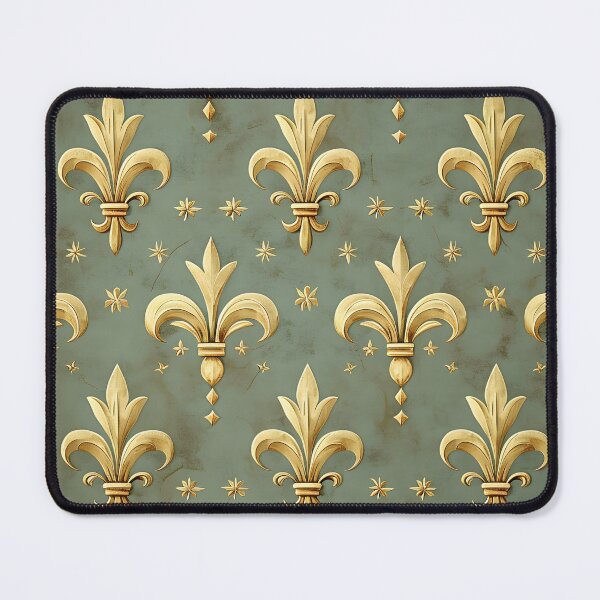 Item preview, vintage fleur de lis design print designed and sold by dcrc.