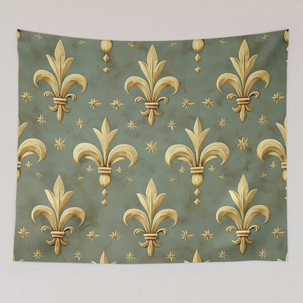 Item preview, vintage fleur de lis design print designed and sold by dcrc.