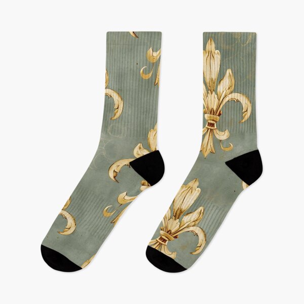 Item preview, vintage fleur de lis design print designed and sold by dcrc.