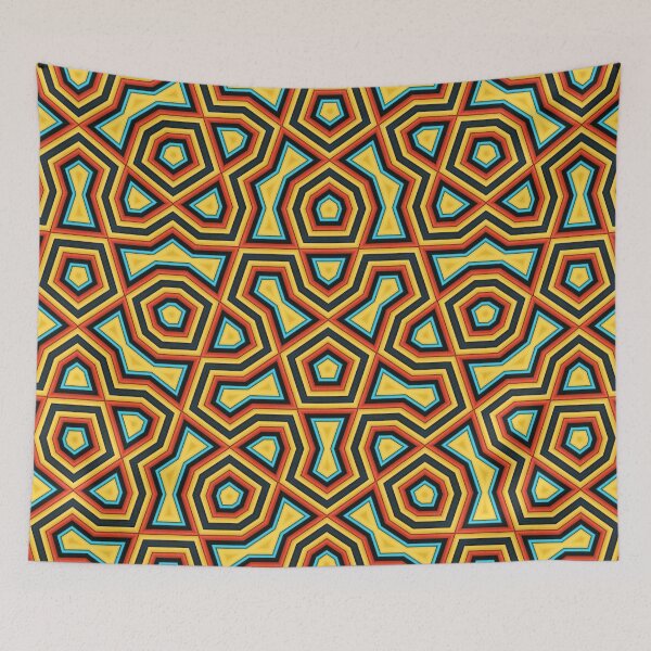 Item preview, A colorful pattern with black red and blue lines designed and sold by johndesign88.