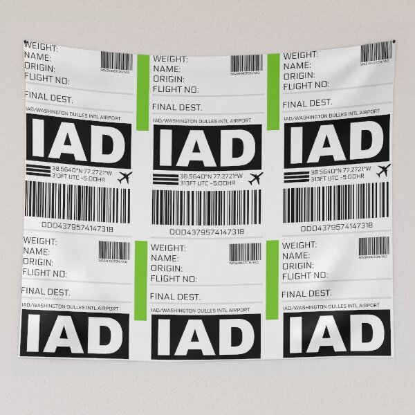 Item preview, IAD Washington DC Dulles International Airport Luggage Tag Sticker designed and sold by ccooll.