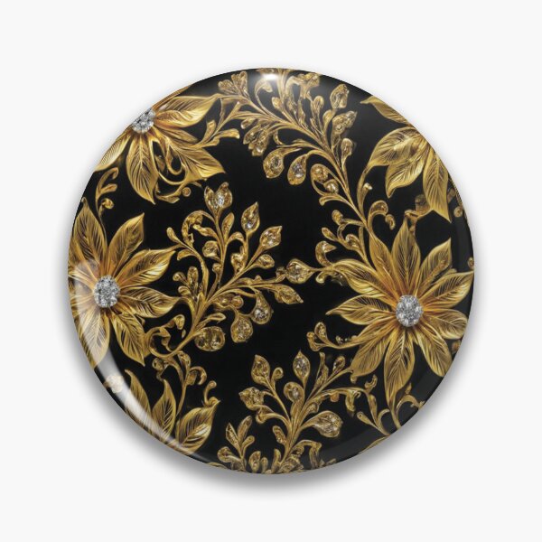 Item preview, Elegant Black N Gold Floral pattern designed and sold by Syibor.