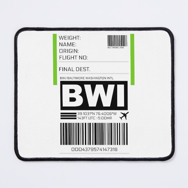 Item preview, BWI Baltimore Washington International Airport Luggage Tag Sticker designed and sold by ccooll.