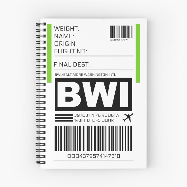 Item preview, BWI Baltimore Washington International Airport Luggage Tag Sticker designed and sold by ccooll.