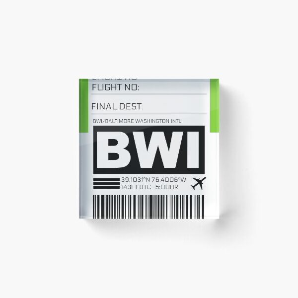 Item preview, BWI Baltimore Washington International Airport Luggage Tag Sticker designed and sold by ccooll.