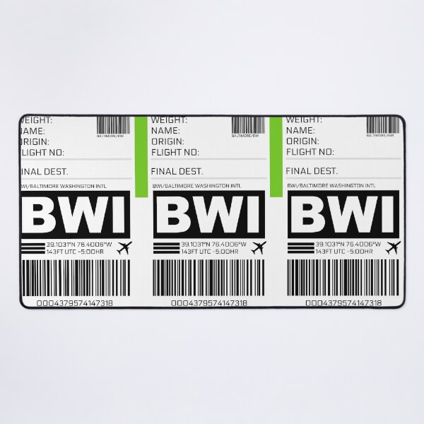 Item preview, BWI Baltimore Washington International Airport Luggage Tag Sticker designed and sold by ccooll.