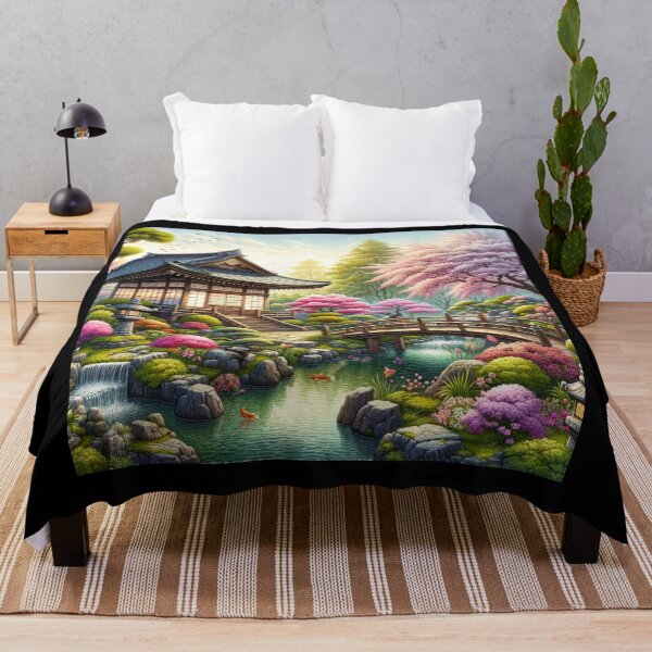 Item preview, Spring Serenity in Japanese Garden designed and sold by BestArtByArvind.