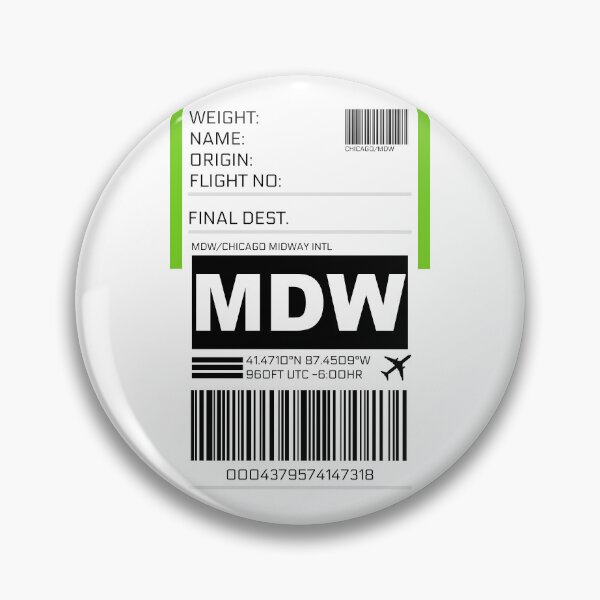 Item preview, MDW Chicago Midway International Airport Luggage Tag Sticker designed and sold by ccooll.