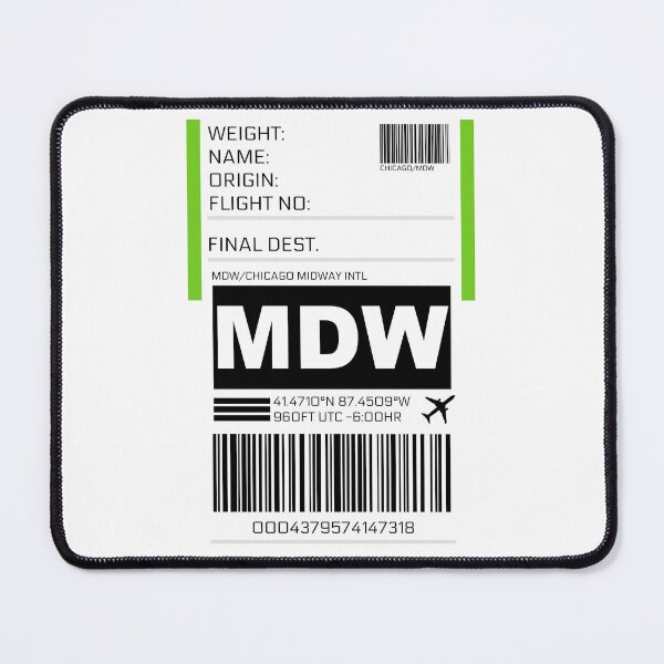 Item preview, MDW Chicago Midway International Airport Luggage Tag Sticker designed and sold by ccooll.