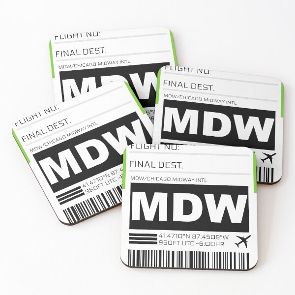 Item preview, MDW Chicago Midway International Airport Luggage Tag Sticker designed and sold by ccooll.