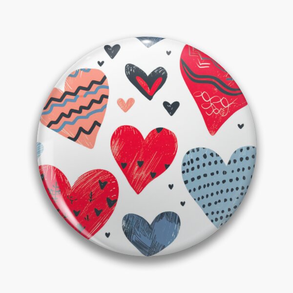 Item preview, Patterned Affection: Stylized Heart Array designed and sold by ColorfulVanilla.
