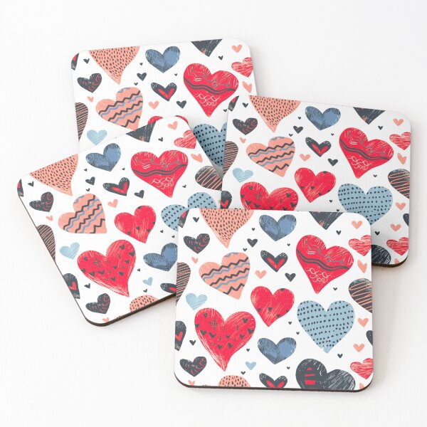 Item preview, Patterned Affection: Stylized Heart Array designed and sold by ColorfulVanilla.