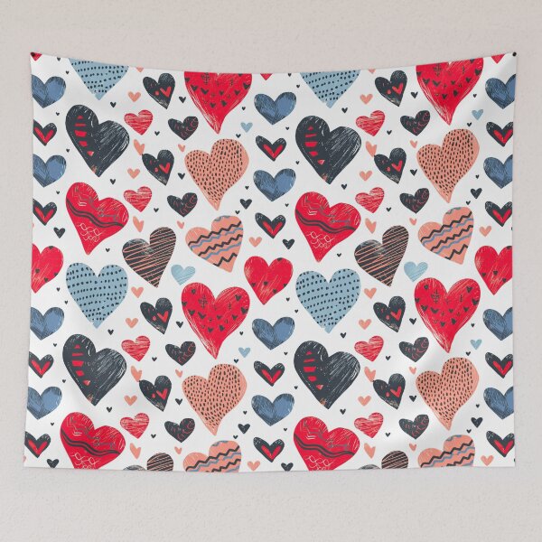 Item preview, Patterned Affection: Stylized Heart Array designed and sold by ColorfulVanilla.