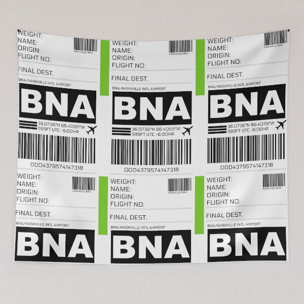 Item preview, BNA Nashville International Airport Luggage Tag Sticker designed and sold by ccooll.
