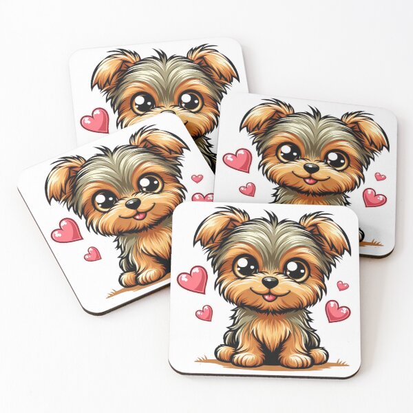 Item preview, Addorable Valentine Yorkie puppy cartoon design with hearts designed and sold by Littlebooks4u.