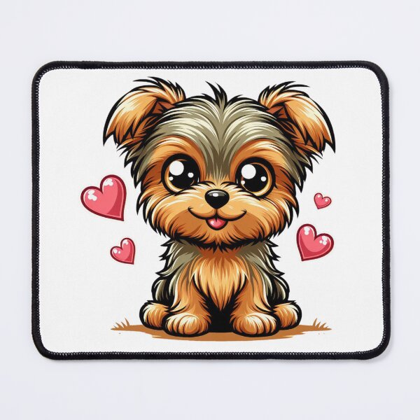 Item preview, Addorable Valentine Yorkie puppy cartoon design with hearts designed and sold by Littlebooks4u.