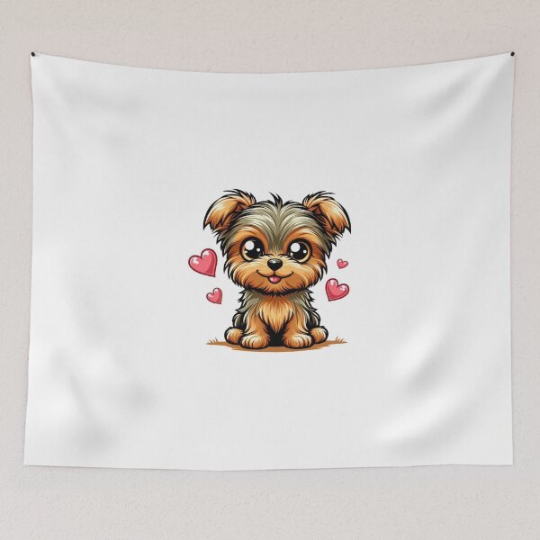 Item preview, Addorable Valentine Yorkie puppy cartoon design with hearts designed and sold by Littlebooks4u.