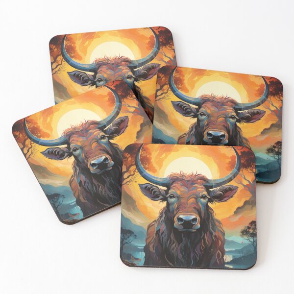 Item preview, African buffalo art designed and sold by Rockwpapart.