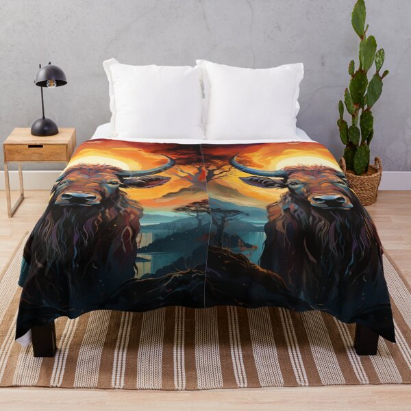 Item preview, African buffalo art designed and sold by Rockwpapart.