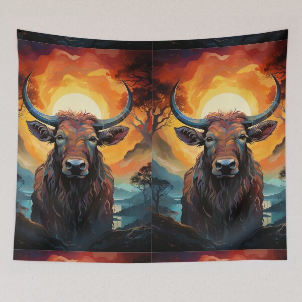 Item preview, African buffalo art designed and sold by Rockwpapart.
