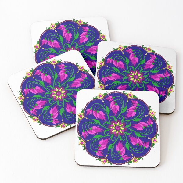 Artikelvorschau, Fantasieblumen-Mandala entworfen und verkauft von LeilaWarneArt.