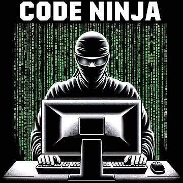 Artwork thumbnail, Code Ninja Programmer Coder Coding Nerd Computer Fun Tech by SpookshowDesign