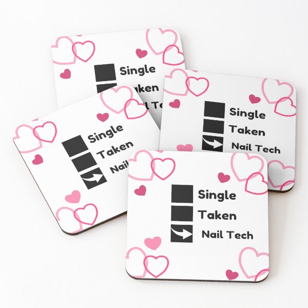 Item preview, Single/ taken/ nail tech with heart background  designed and sold by Lisaarts.