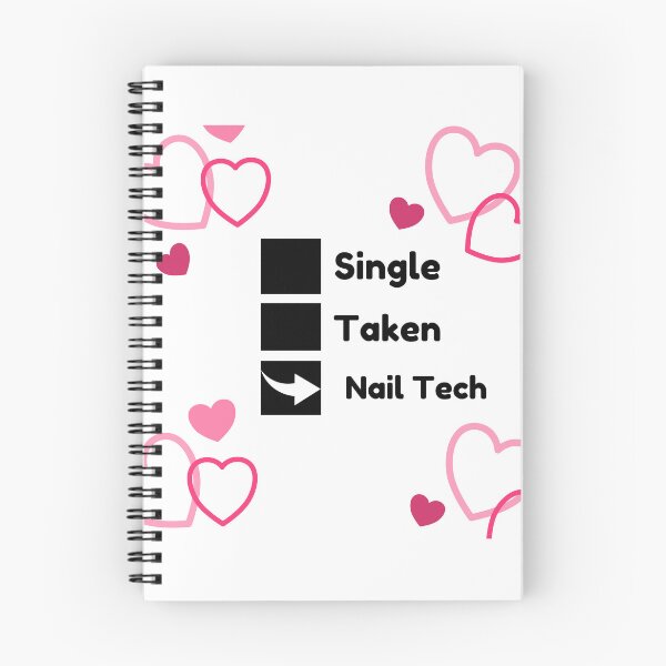 Item preview, Single/ taken/ nail tech with heart background  designed and sold by Lisaarts.