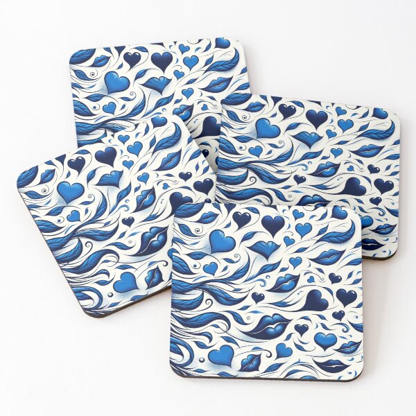 Item preview, Royal Blue Crazy Hearts & Lips Vol 1 designed and sold by Teas-Talents.