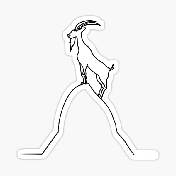 Goat on a mountain Sticker