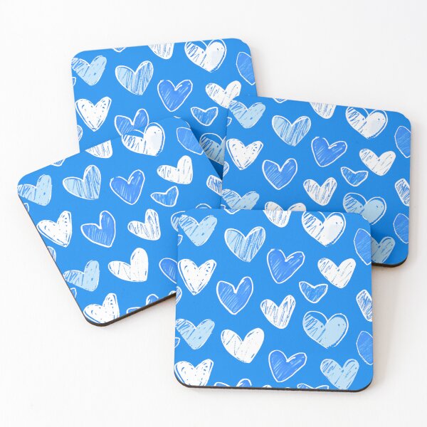 Item preview, Blue Serenade: Sketch-Style Heart Patterns designed and sold by ColorfulVanilla.