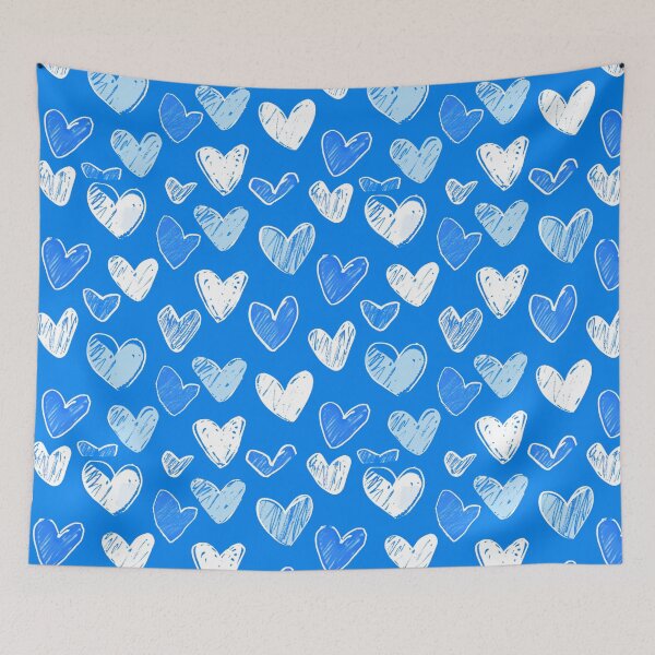 Item preview, Blue Serenade: Sketch-Style Heart Patterns designed and sold by ColorfulVanilla.