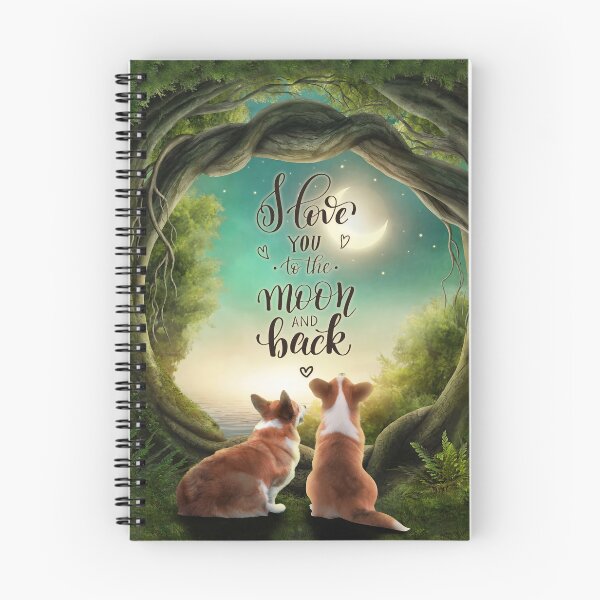 Artikelvorschau, Ich liebe dich bis zum Mond und zurück – süßes Corgi-Paar entworfen und verkauft von Clitus.