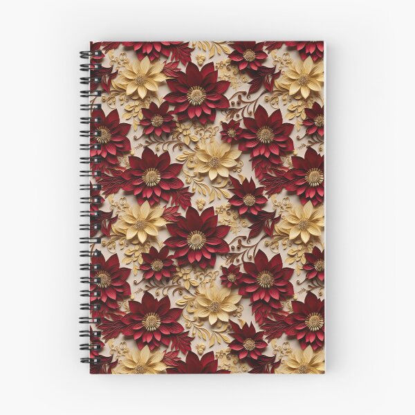 Item preview, Maroon and Gold Floral Pattern designed and sold by NateFellhauer.