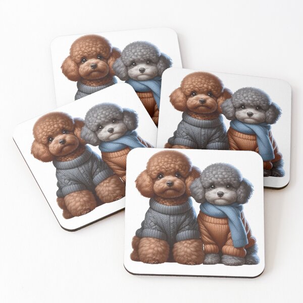 Item preview, Cute Poodles in Winter Jumpers designed and sold by toypoodlemom.