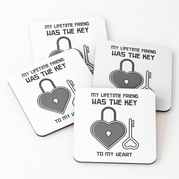 Item preview, Cute, My Lifetime Friend Has The Key To My Heart, lock and key design designed and sold by NeaftyFinds.