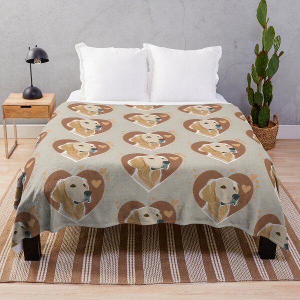 Item preview, serious face golden retriever dog with love hearts vintage art style designed and sold by planetgolden.