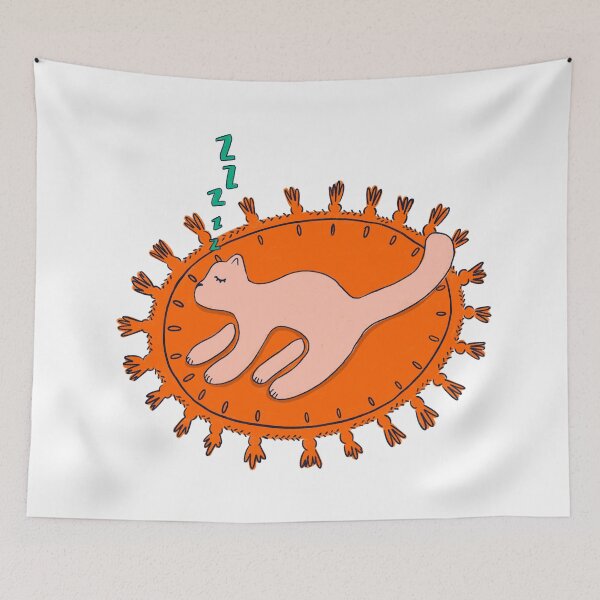 Item preview, Sleepy Kitty on a Rug designed and sold by GraceMakes03.
