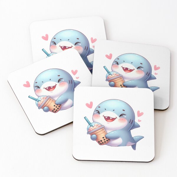 Item preview, Sweetheart Shark: Bite-Sized Boba Love designed and sold by mushizaman.