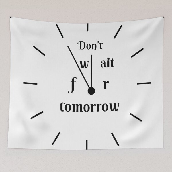 Item preview, clock great design ,black and white, life quote, start now, clock for life . designed and sold by WATERDUST.