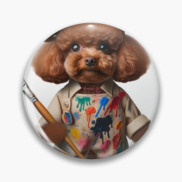 Item preview, Poodle Painter in Overalls designed and sold by toypoodlemom.
