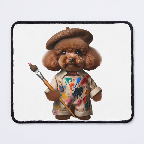 Item preview, Poodle Painter in Overalls designed and sold by toypoodlemom.
