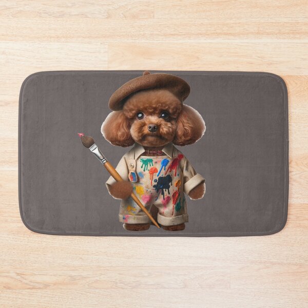 Item preview, Poodle Painter in Overalls designed and sold by toypoodlemom.