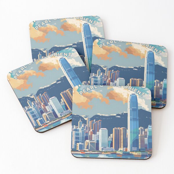 Item preview, HONG KONG | Retro-Style World Travel Poster designed and sold by wallflowerfolio.
