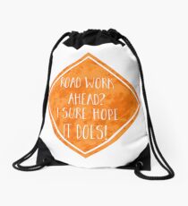 Road work ahead Drawstring Bag