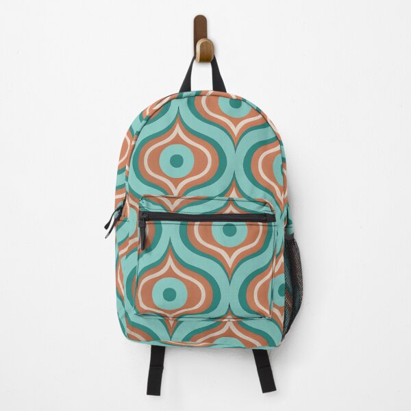 Item preview, Mid Century Modern Wavy Pattern  Pattern Cyan#1 designed and sold by Prints and Lifestyle.