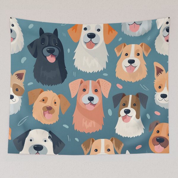 Item preview, happy dog all over animal print designed and sold by dcrc.
