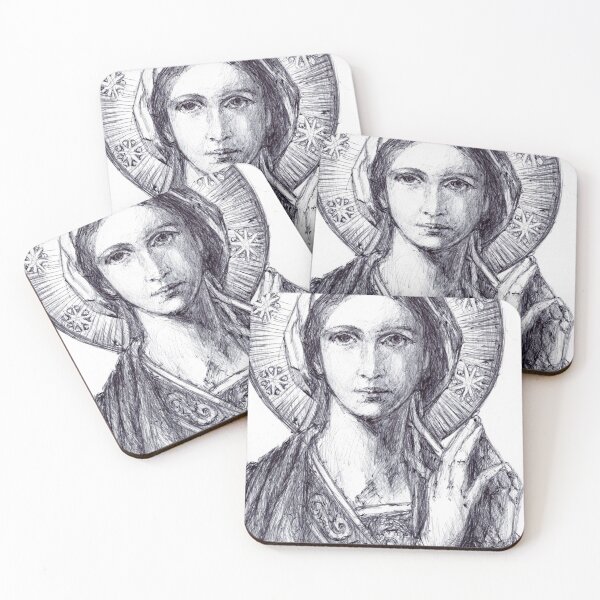 Item preview, Our Lady of the Annunciation pen and ink sketch designed and sold by Monica Skrzypczak.